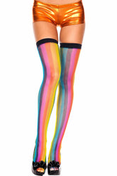 RAINBOW FISHNET THIGH HIGH - O/S